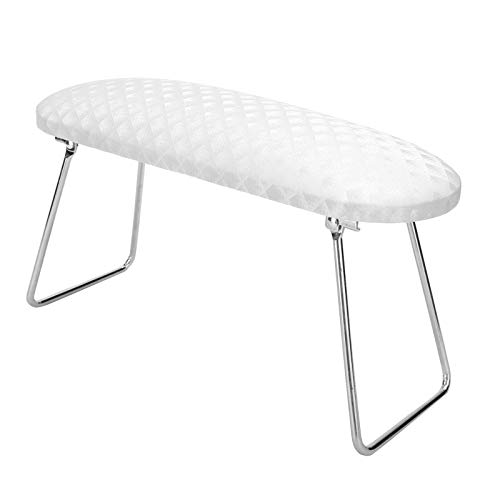 Professional Nail Art Hand Rest Cushion - Stainless Steel Manicure Hand Holder & Comfortable Nail Hand Rest Pillow (White) - Perfect for Salon, Home Manicures & Nail Art Practice