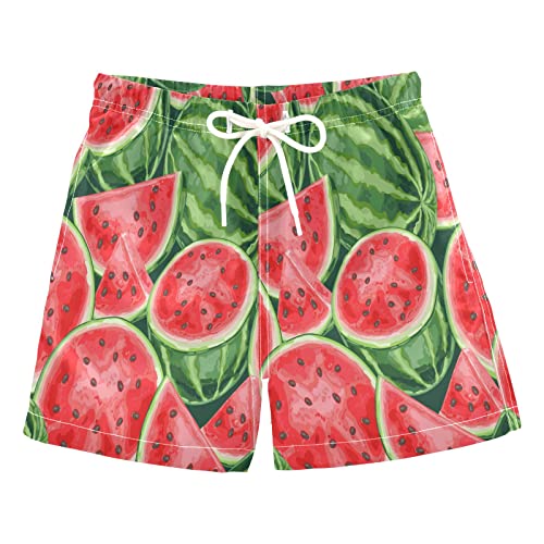 **Boys' Red Watermelon Swim Trunks - Summer Toddler Beach Board Shorts for Kids 2T | Quick-Dry Swimwear for Pool, Beach & Water Play**