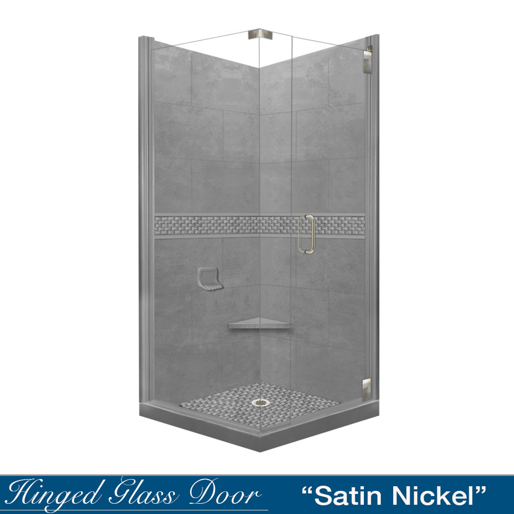 DIY Shower Remodel Kit - Corner Wet Cement Sistine Stone & Jewel Stone Accent for Bathroom Renovation | Perfect for Home Improvement, Shower Walls, and Wet Area Decor
