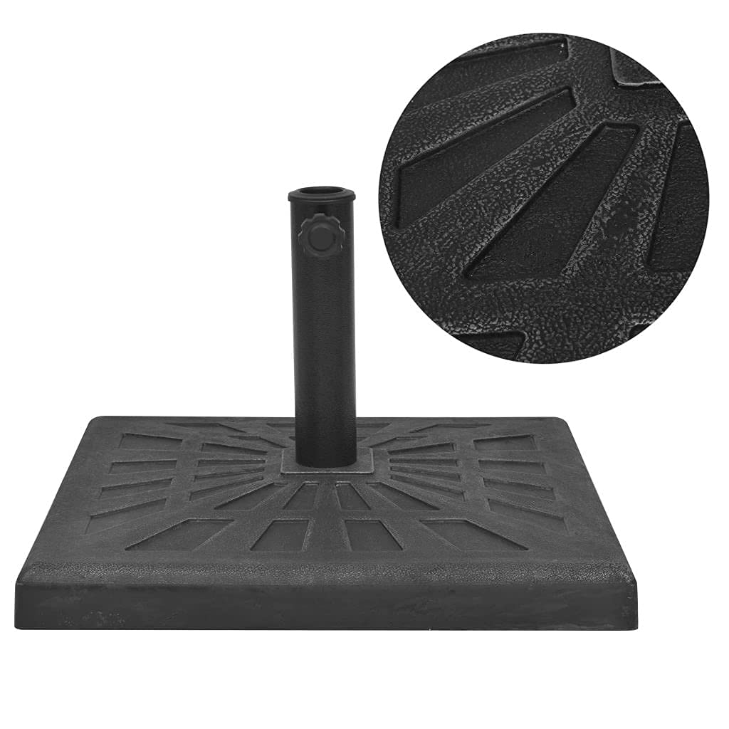 Heavy Duty Resin Square Parasol Base - 41.9 lb Weatherproof Outdoor Umbrella Stand for Patio, Garden, Deck, Poolside & Backyard - Perfect for Sun Shade Market Umbrellas in Black