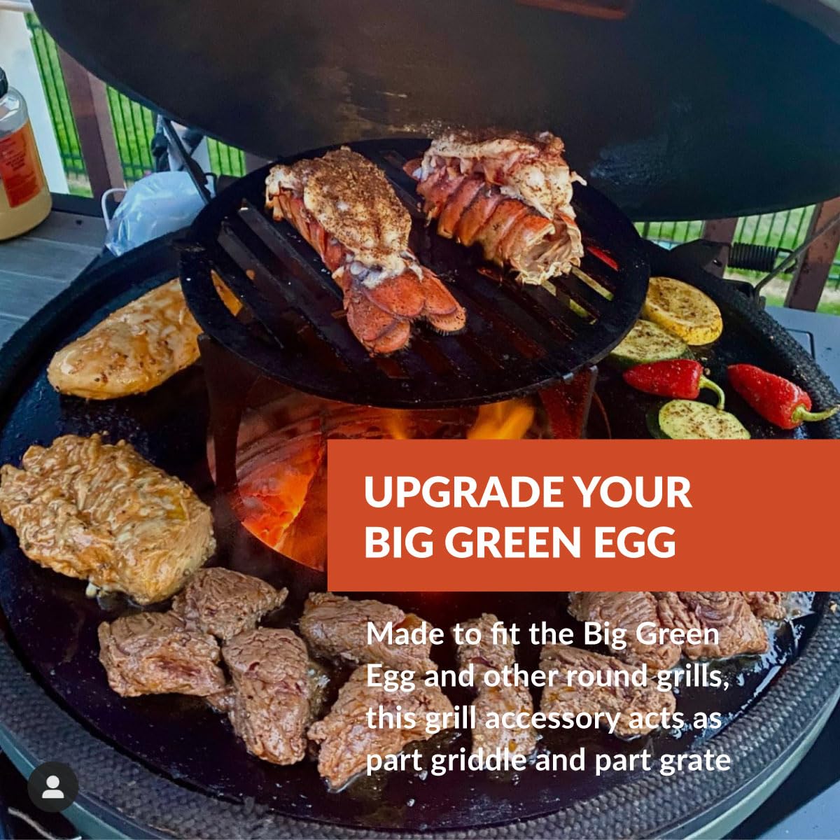 ARTEFLAME Flat Top Griddle for Big Green Egg - 18 1/8