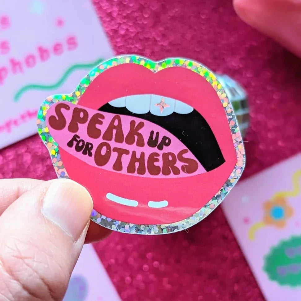 Speak Up For Others Glitter Sticker Pack - Motivational Vinyl Decals for Laptops, Water Bottles & Journals - Inspirational Gifts for Activists & Friends