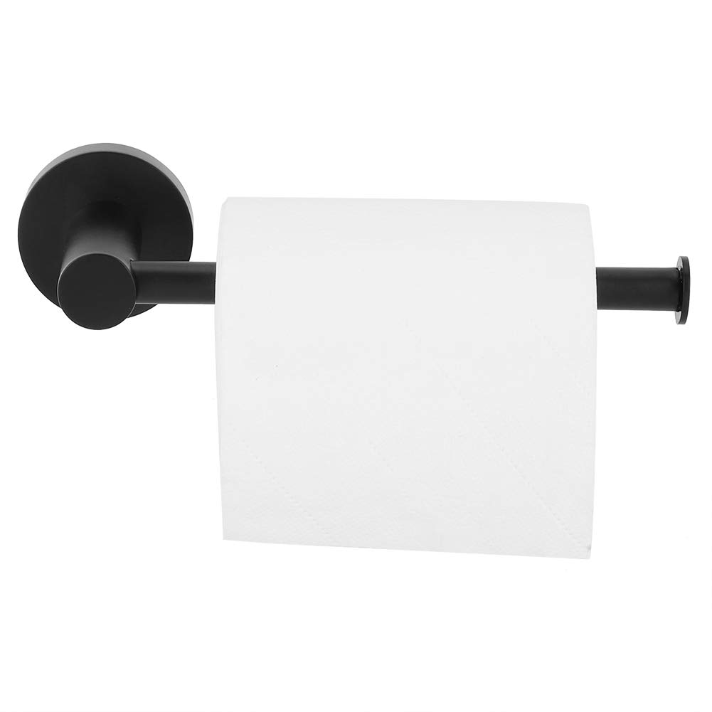 Wall-Mounted Toilet Paper Holder - Black Bathroom Tissue Roll Shelf for Bathroom, Kitchen & RV - Space-Saving Paper Towel & Toilet Paper Storage Solution