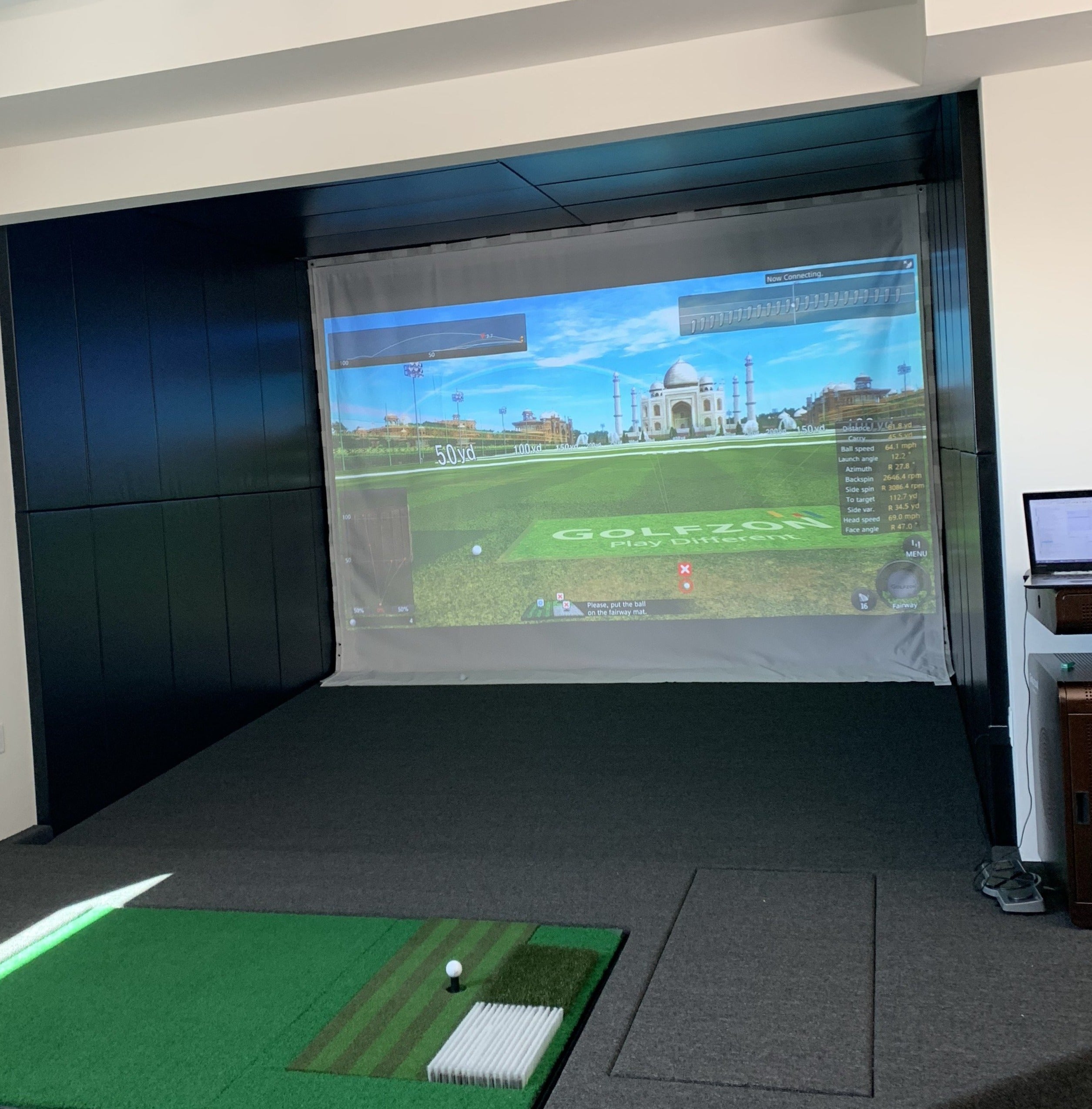 8' Tall Golf Simulator Impact Screen Wall & Ceiling Padding Set - Premium Protection for Indoor Golf Practice, Home Theater & Game Room Setup