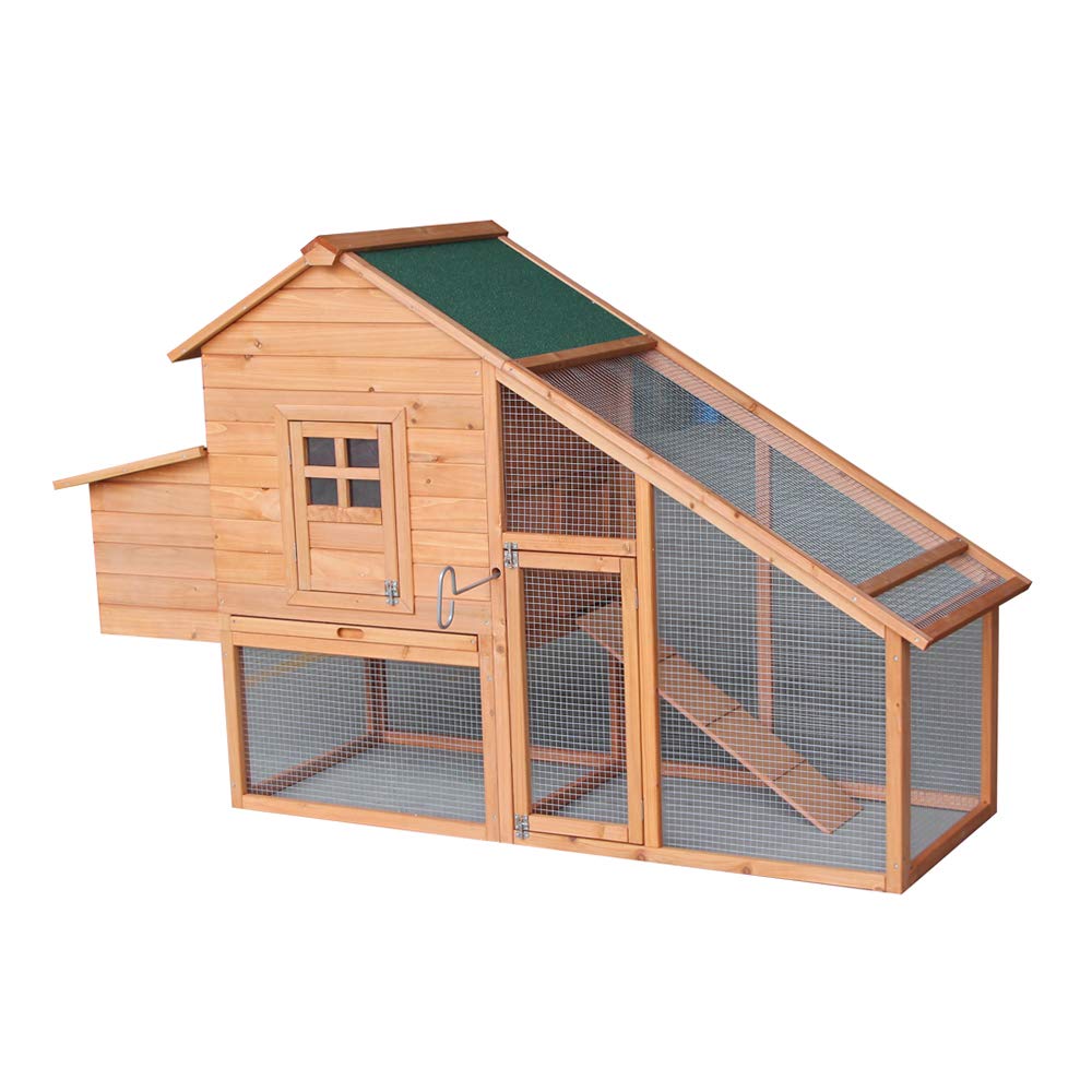 Premium Outdoor Wooden Chicken Coop - Multi-Level Hen House & Rabbit Hutch with Waterproof Design, Ramps, Run Area, Nesting Box & Wire Fence | Durable Poultry Cage for Backyard Farming, Pet Rabbits & Small Animals | Perfect for Urban Homesteading, Garden Coops & DIY Chicken Keeping
