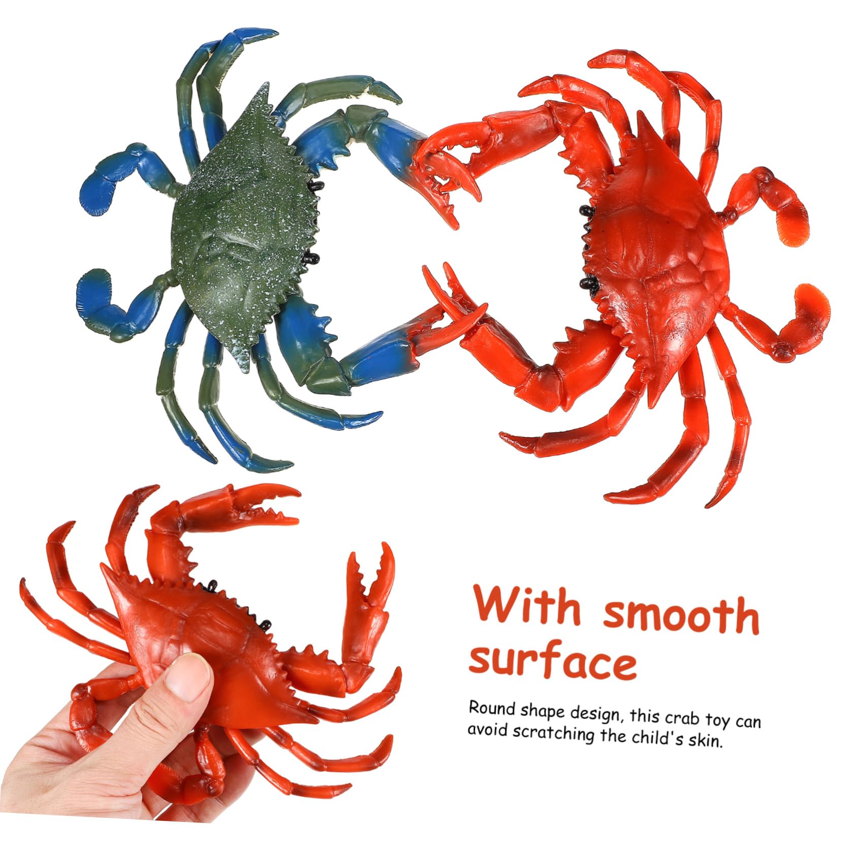 FAVOMOTO 20 Pcs Kids Ocean Animal Toys - Realistic Crab Figurines for Children, Durable PVC Aquatic Crab Toys for Beach, Pool, Sandbox & Bathtub Play