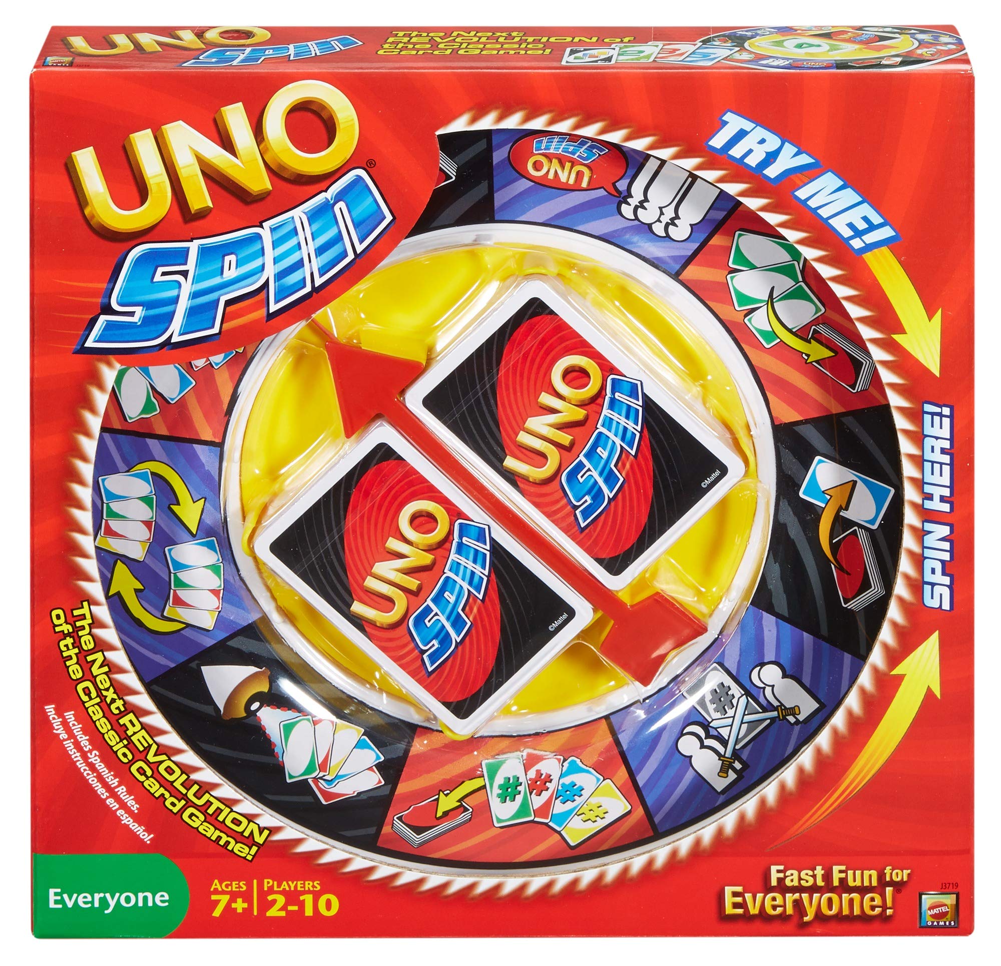 Mattel Uno Spin Game to Go - Fun Travel Card Game for Family & Friends - Perfect for Road Trips, Camping & Parties