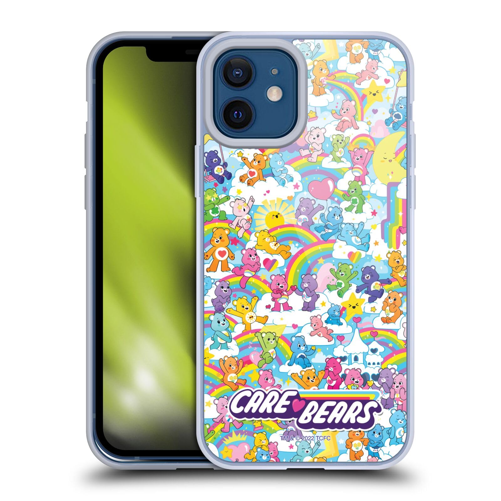 Official Care Bears 40th Anniversary Rainbow Soft Gel Case for iPhone 12/12 Pro - Cute Protective Phone Cover with Licensed Design, Perfect Gift for Kids & Fans - Home, School, Travel Use