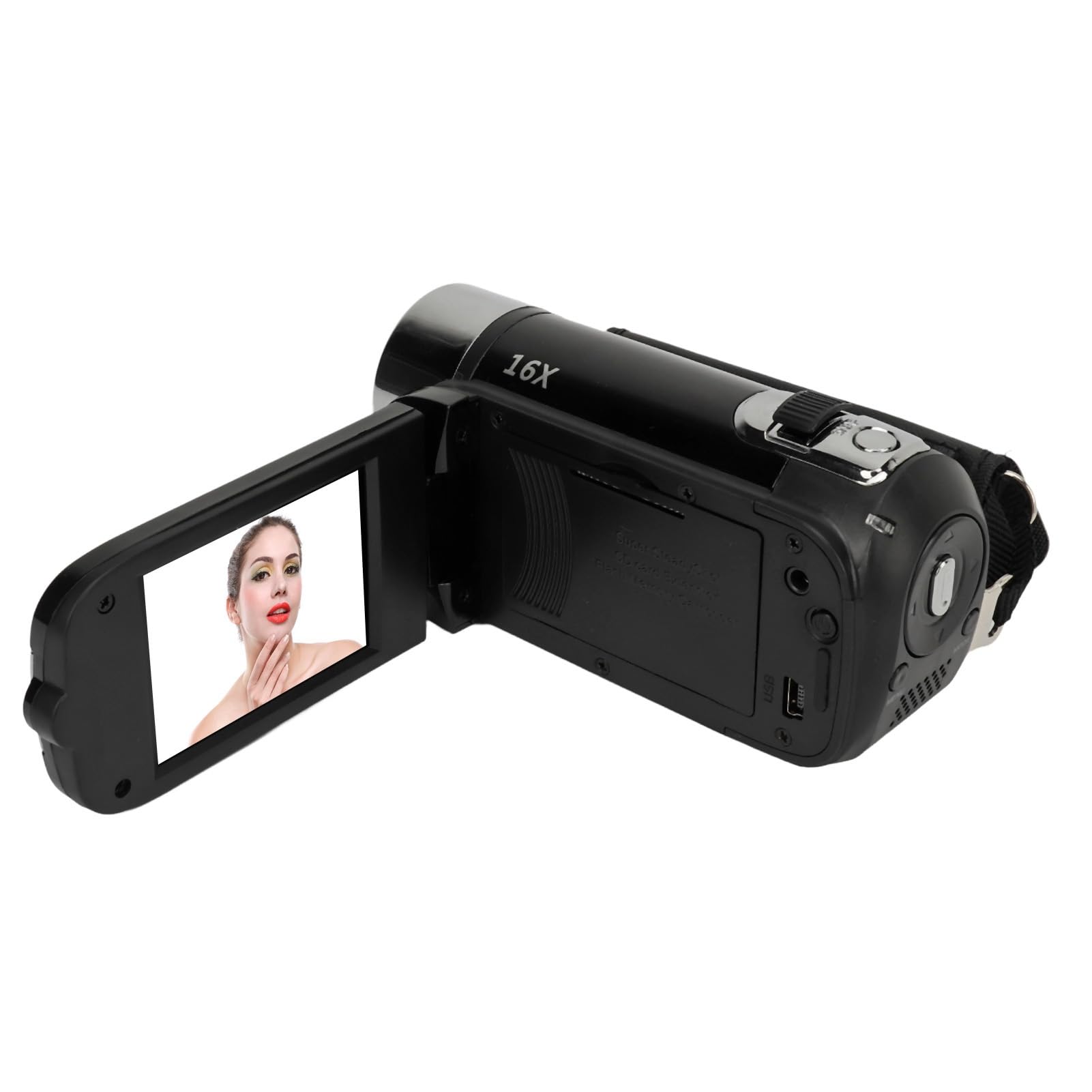 **1080P 16MP Kids Video Camera with 16X Digital Zoom - HD Vlogging Camcorder for Toddlers, Boys & Girls - Perfect for Birthday Gifts, Travel & Family Recording (Black)**