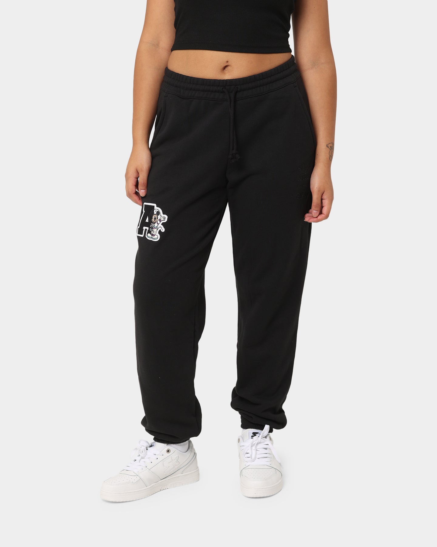 Adidas X Disney Women's Jogger Pants - Black Athletic Lounge Pants for Women - Perfect for Running, Yoga & Casual Wear