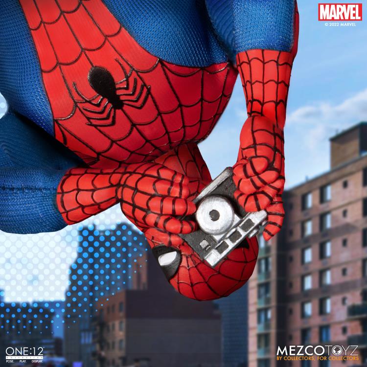 Mezco One:12 Collective Amazing Spider-Man Deluxe Edition Action Figure - Premium Collectible for Marvel Fans, Home Display & Gift Idea