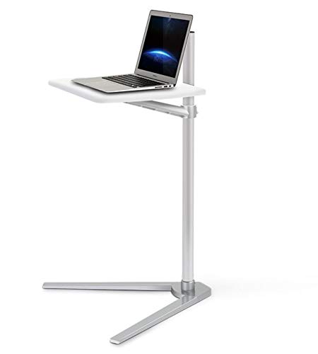 Adjustable Aluminum Laptop Floor Stand (7-20 Inch) - Height Adjustable Bedside & Sofa Desk for Notebook, Tablet PC - Silver | Perfect for Home Office, Bedroom Workspace & Living Room Use