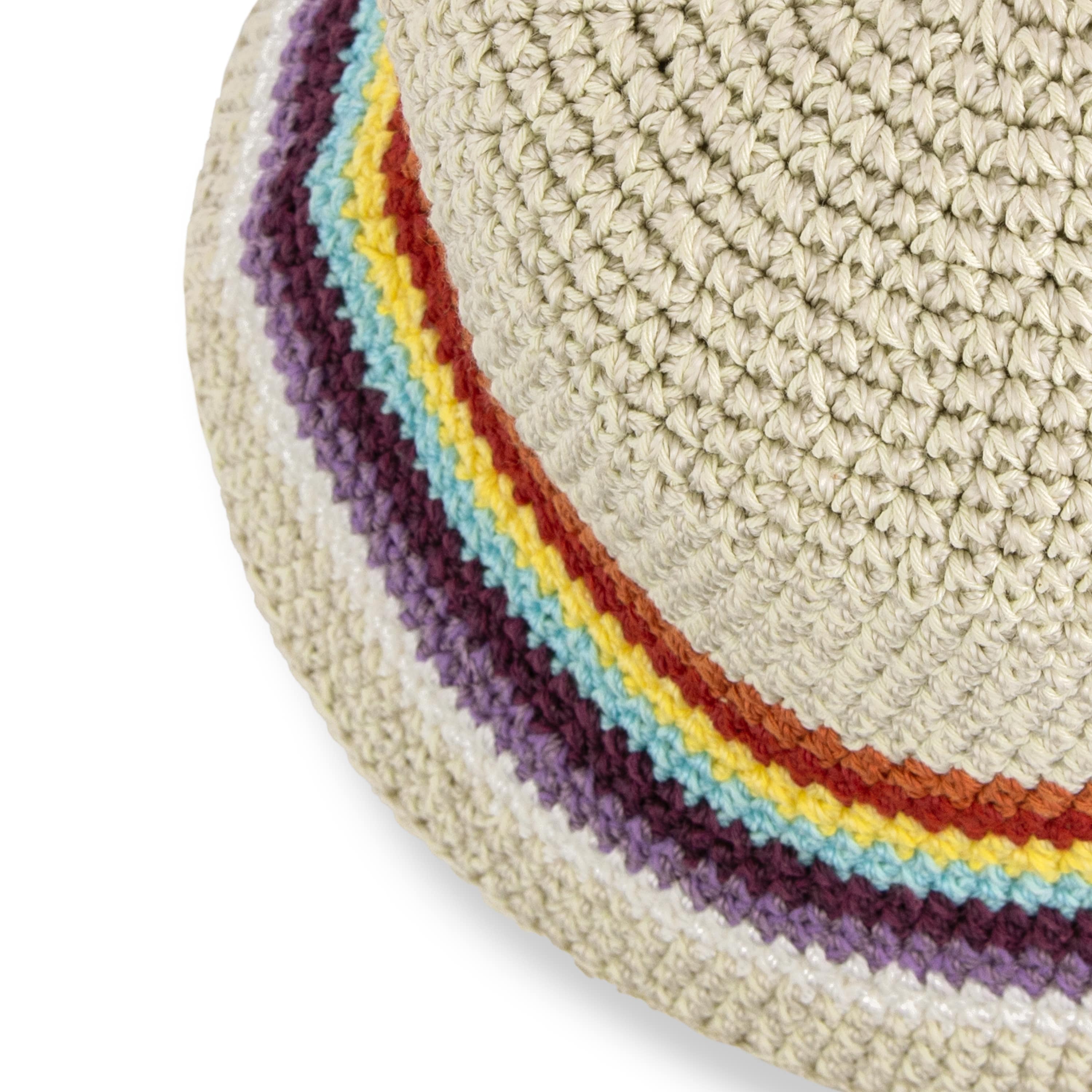 Lanie Bucket Hat - Hand Crochet Retro Rainbow Sun Hat for Women - Perfect for Beach, Summer Outfits & Music Festivals