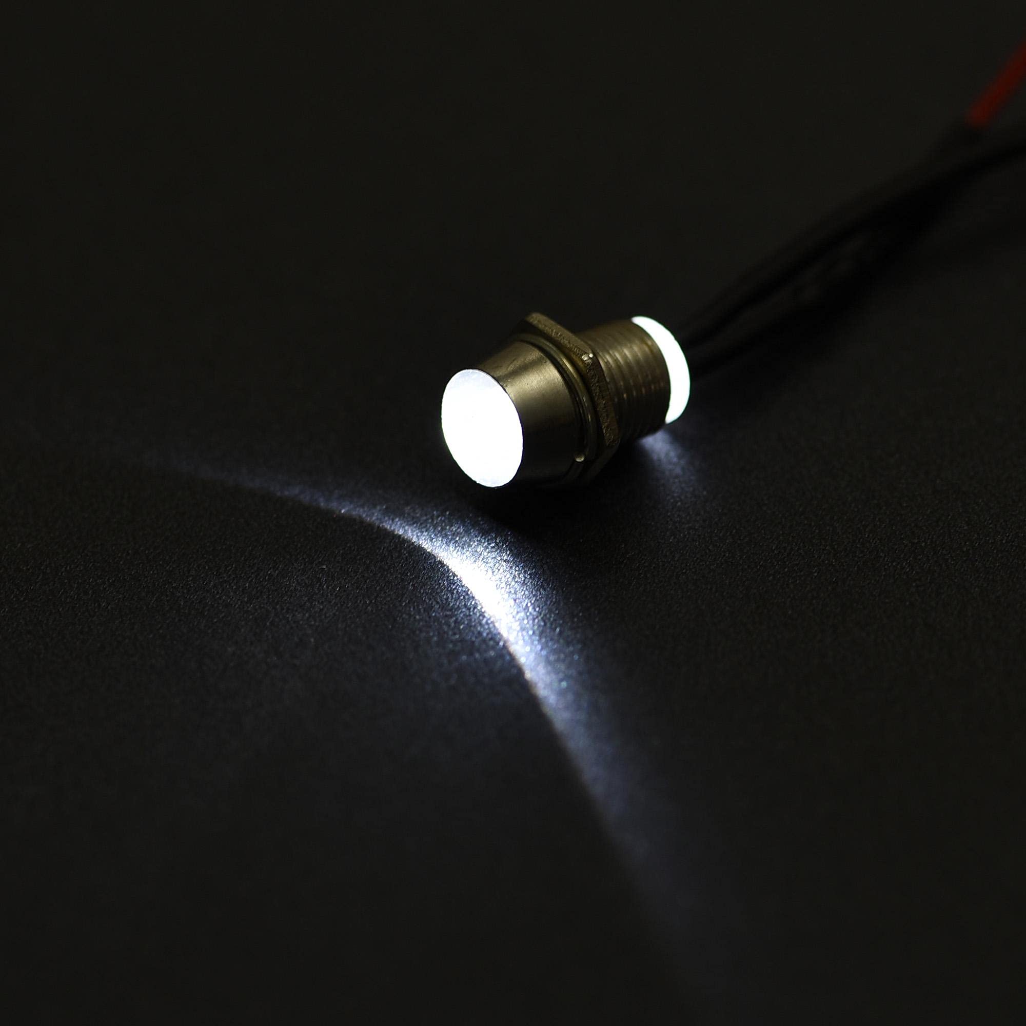 uxcell 8mm Panel Mount LED Indicator Light - AC/DC 110V White Signal Lamp with Metal Shell (2 Pack) - Perfect for Industrial Control Panels, Machinery & Equipment Status Indicators