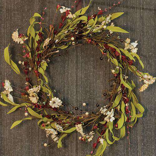 20-Pack Country Flower Wreaths for Home Decor - Rustic Tea Stain Floral Wreaths for Doors, Walls, and Seasonal Decorations