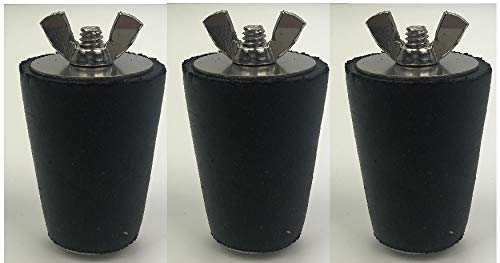 1'' - 1 1/4'' Heavy Duty Winter Pool Plugs | Commercial Grade Rubber Tapered Plugs for Winterizing Swimming Pools (3 Pack) | Protect Pipes from Freezing in Cold Weather