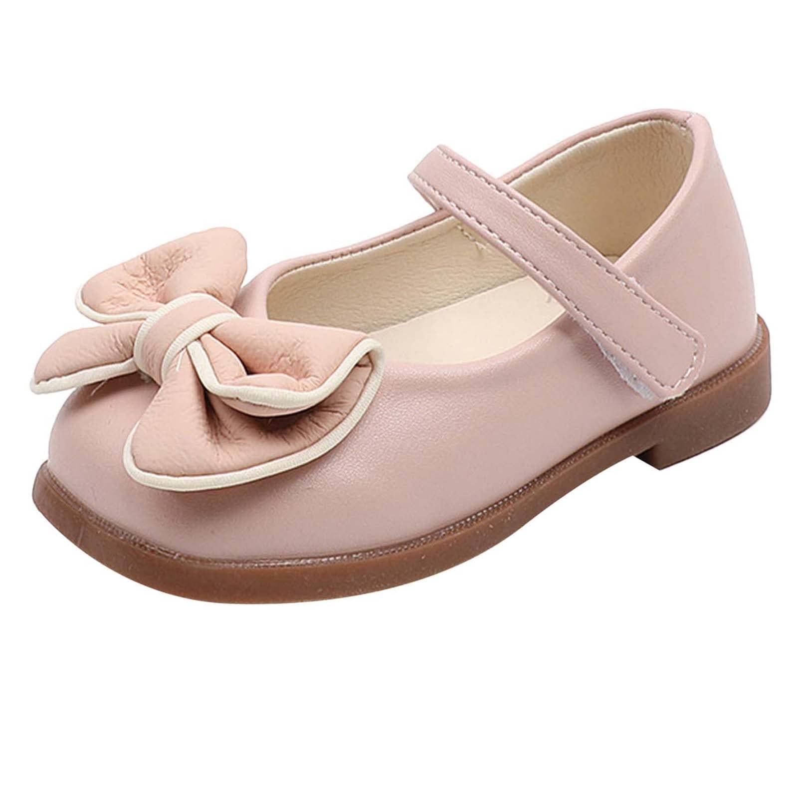**Girls Princess Sandals with Bow Hook Loop - Cute Kids Dance Shoes for School, Party & Special Occasions**