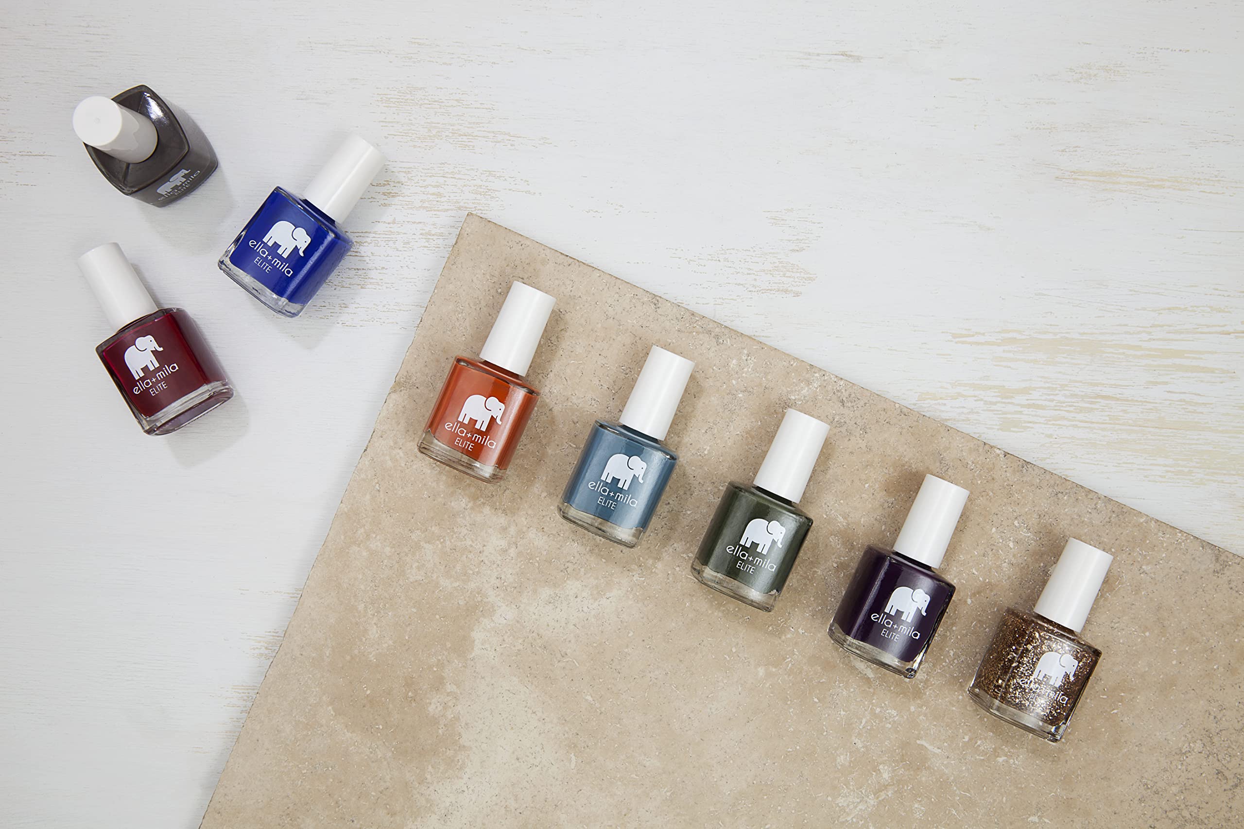 Ella+Mila Professional Nail Polish Set - 10 Pack Quick Dry, Long-Lasting & Chip Resistant Nail Polish Kit (Elite Collection A, 0.45 fl oz each) - Perfect for Salon, Home Manicures & Gift Giving
