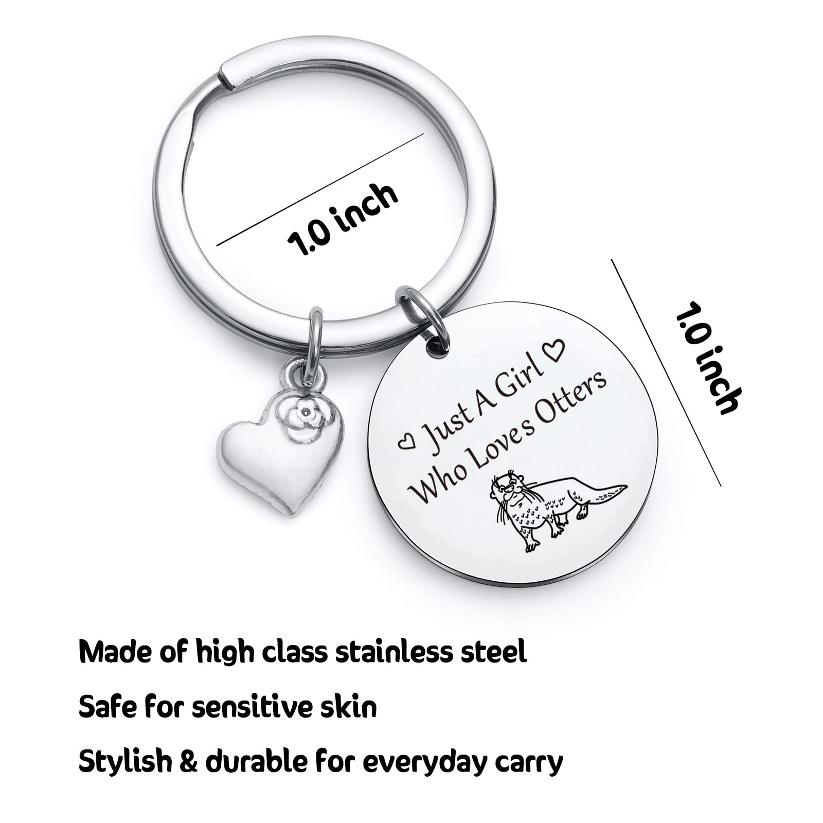 RSZOTW Sea Otter Jewelry - Otter Mom & Sister Keychain, Cute Otter Girl Gift for Girlfriend, Best Friend & Otter Lovers | Perfect Birthday, Anniversary & Friendship Present for Animal Lovers
