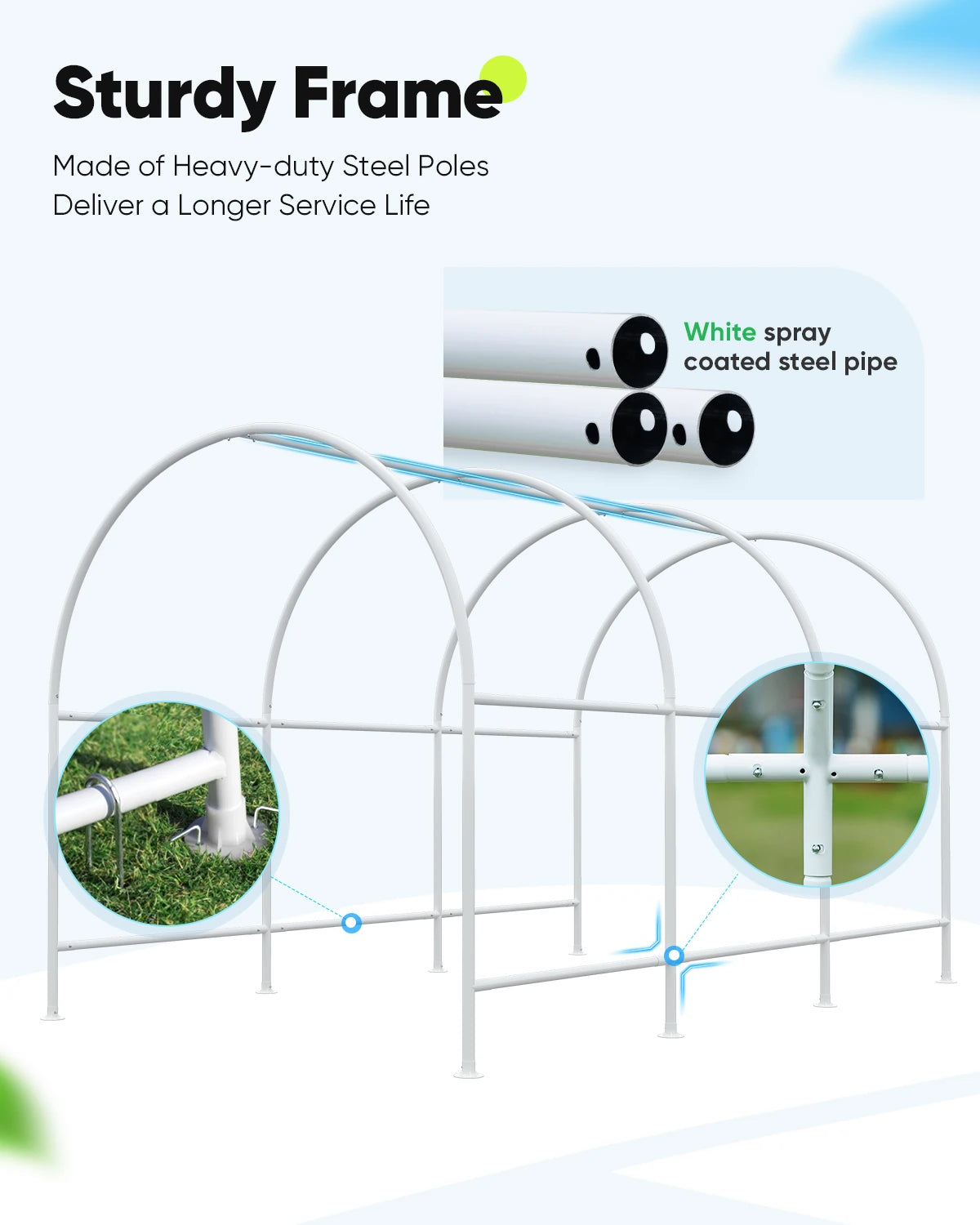 12' x 7' x 7' Walk-in Tunnel Greenhouse for Gardening, Plant Protection & Year-Round Growing - Perfect for Backyards, Small Farms & Urban Gardening