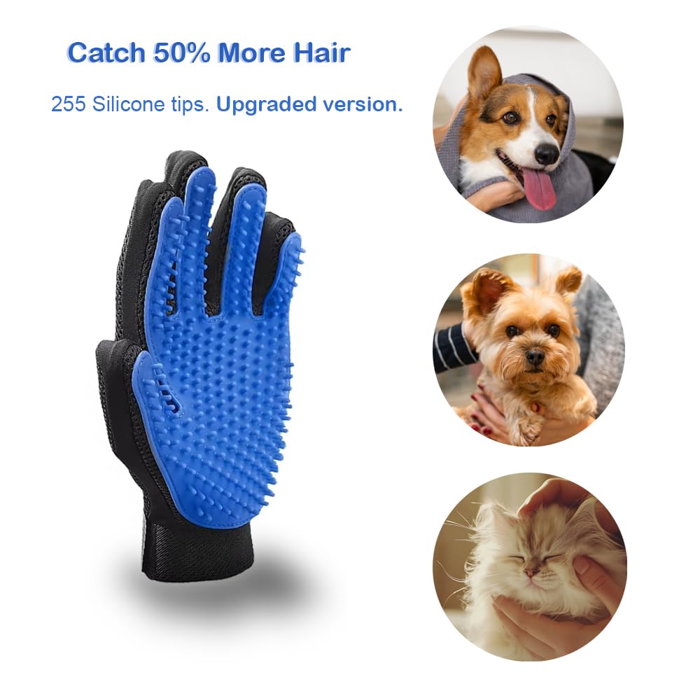 Pet Grooming Glove - Efficient Deshedding Brush for Dogs & Cats, Gentle Massaging Tool for Long & Short Fur, Reusable & Easy to Clean - Perfect for Bath Time, Shedding Season & Daily Grooming at Home