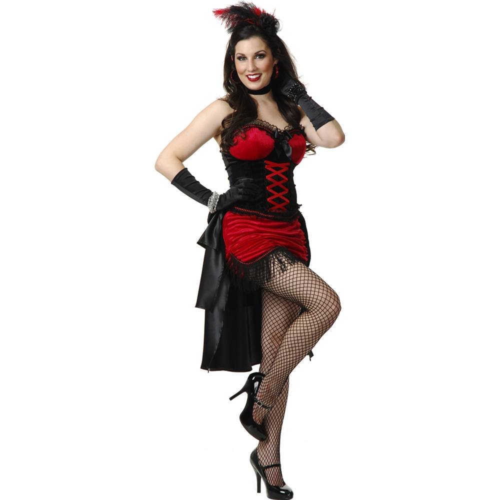 Sexy Red Burlesque Queen Costume for Women - Vintage Cabaret Dance Outfit with Feathers & Lace - Perfect for Halloween, Cosplay & Burlesque Shows
