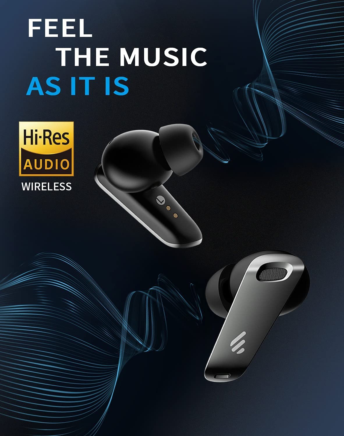 Edifier NeoBuds Pro Hi-Res Wireless Earbuds with Hybrid Active Noise Cancellation & LDAC Technology - Black Bluetooth Headphones for Workout, Commuting, and Travel