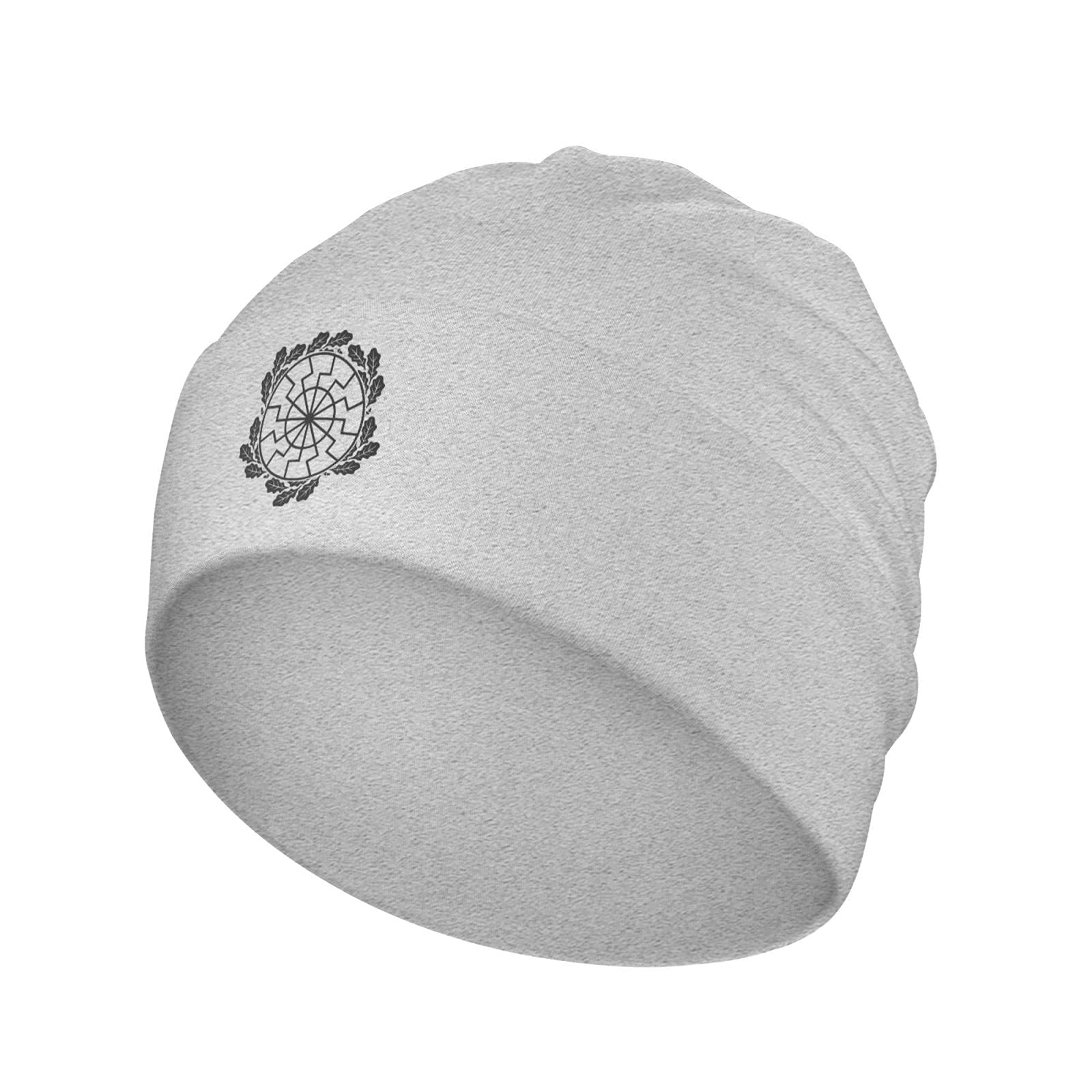 Black Sun Beanie Hat - Unisex Skull Cap for Men & Women | Warm Knit Chemo Cap | Hip-Hop Style Winter Hat in Gray - Perfect for Cold Weather, Street Fashion & Cancer Patients