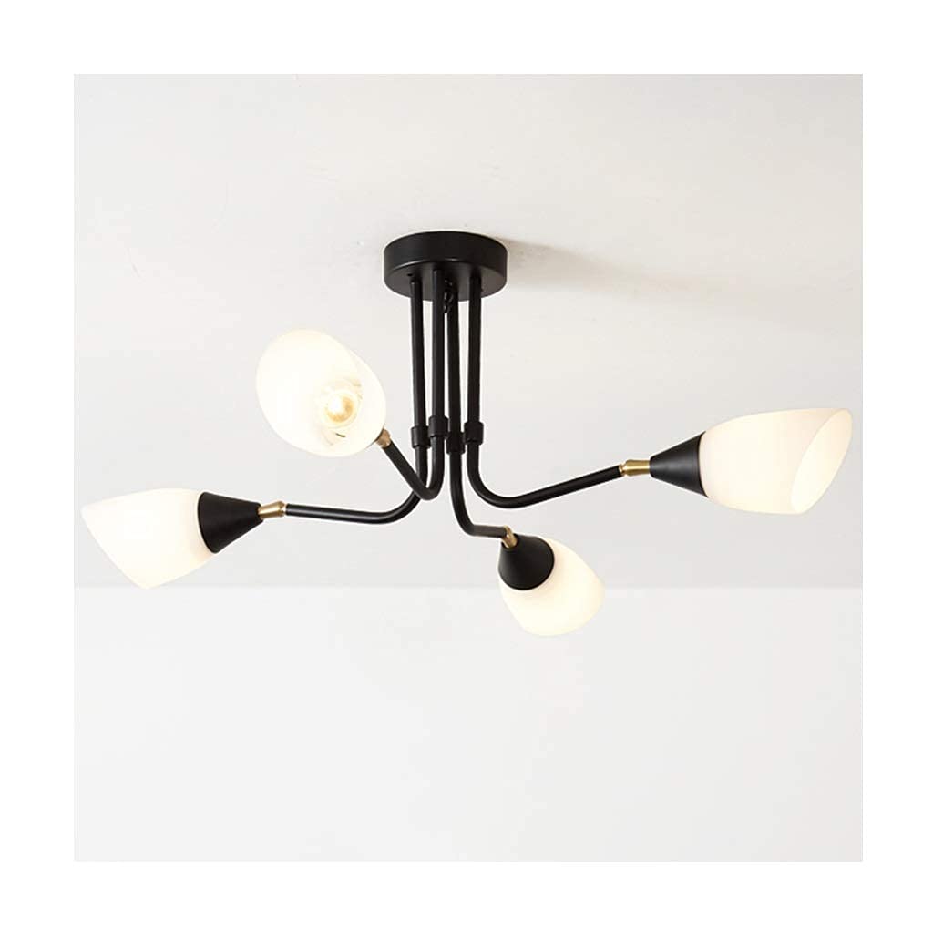 Modern Nordic Pendant Light - 4 Head E27 Ceiling Lamp for Living Room, Bedroom, Dining Room & Study | Simple Chandelier Design for Home Decor | Perfect for Contemporary Spaces & Cozy Ambiance