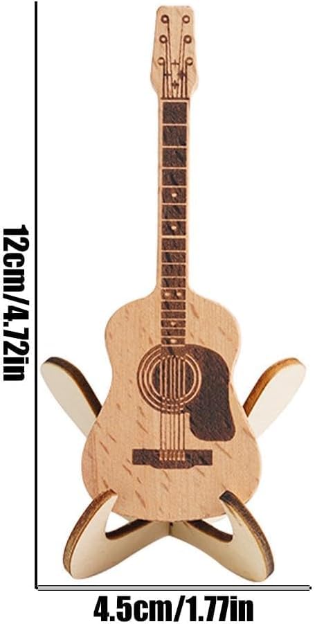 1Pc Wooden Guitar Pick Box - Mini Guitar Shaped Pick Holder & Case - Personalized Music Gift for Guitar & Bass Players - Perfect for Home, Studio & Travel Accessories