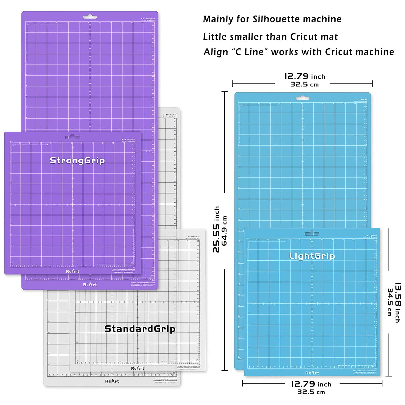 6 Pack Heat Press Mat 17x17 Inches - Premium Cutting Mat Variety for Silhouette & Cricut Machines - Perfect for DIY Crafts, T-Shirt Printing & Vinyl Projects