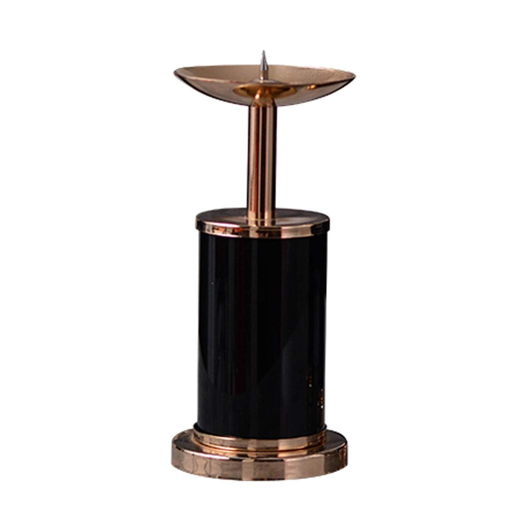 FABAX Black Marble Candlestick Holder - Elegant Metal Candle Stand for Wedding, Dining Table, Christmas Party & Home Decor - Perfect for Romantic Dinners, Holiday Celebrations & Interior Design (Color: Black, Size: S)