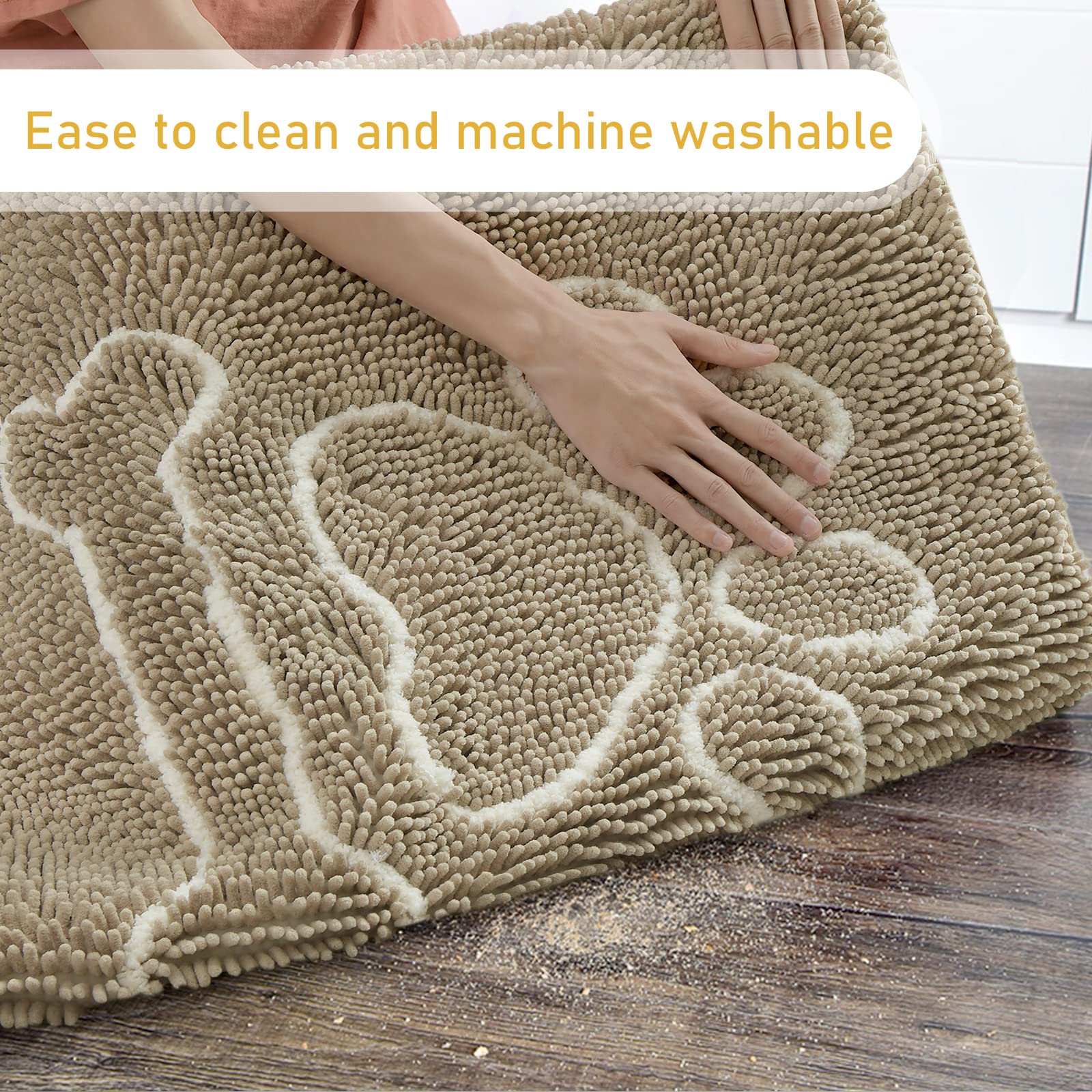 AROGAN Indoor Door Mat - Non-Slip Chenille Entryway Rug for Mud, Water & Pet Paws, Machine Washable 30x48 Beige Doormat - Perfect for Front Door, High Traffic Areas & Pet-Friendly Homes
