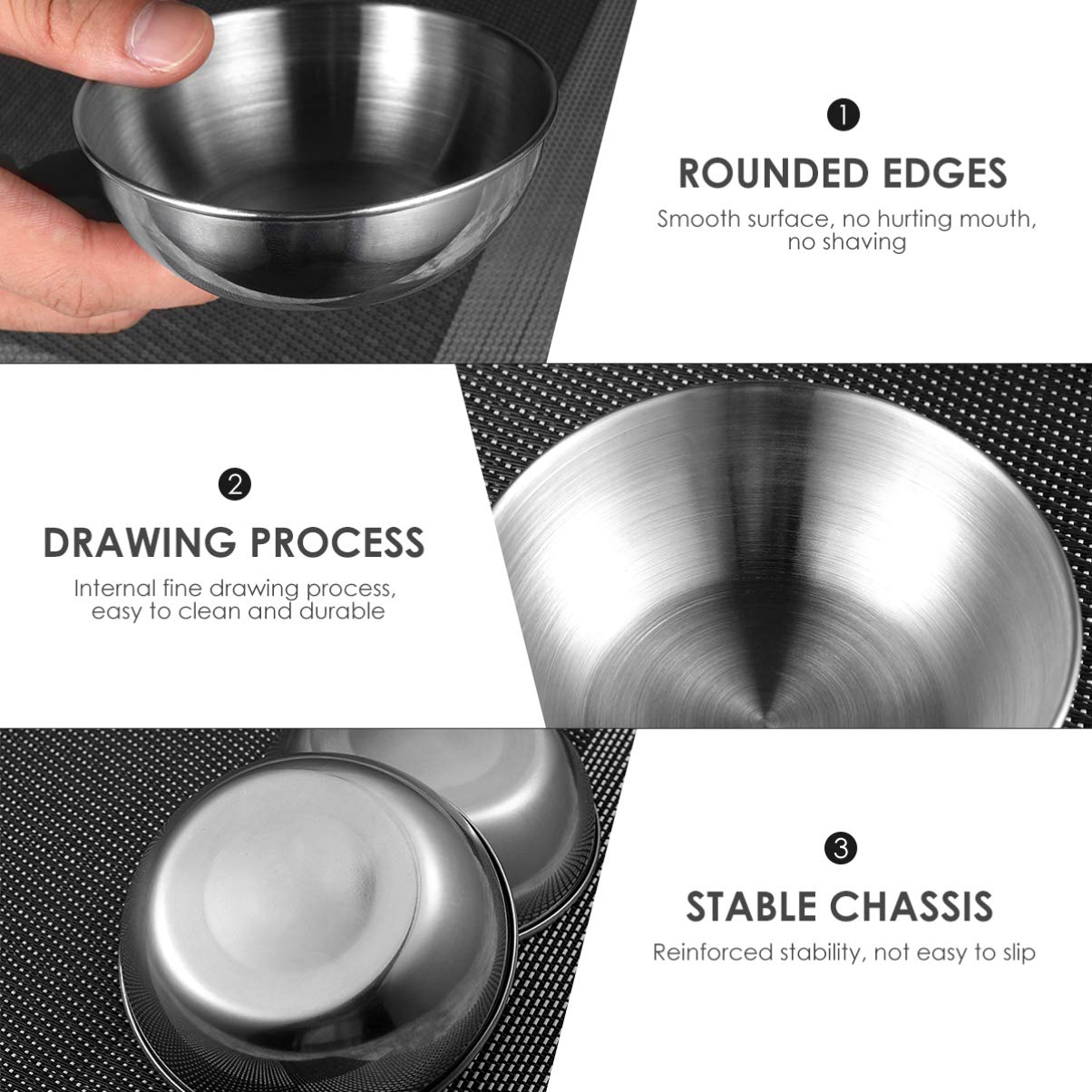 DOITOOL 8PCS Stainless Steel Sushi Dipping Bowls - 3.1 Inch Mini Appetizer Plates for Soy Sauce, Wasabi & Seasonings - Perfect for Sushi Restaurants, Home Dining & Japanese Cuisine