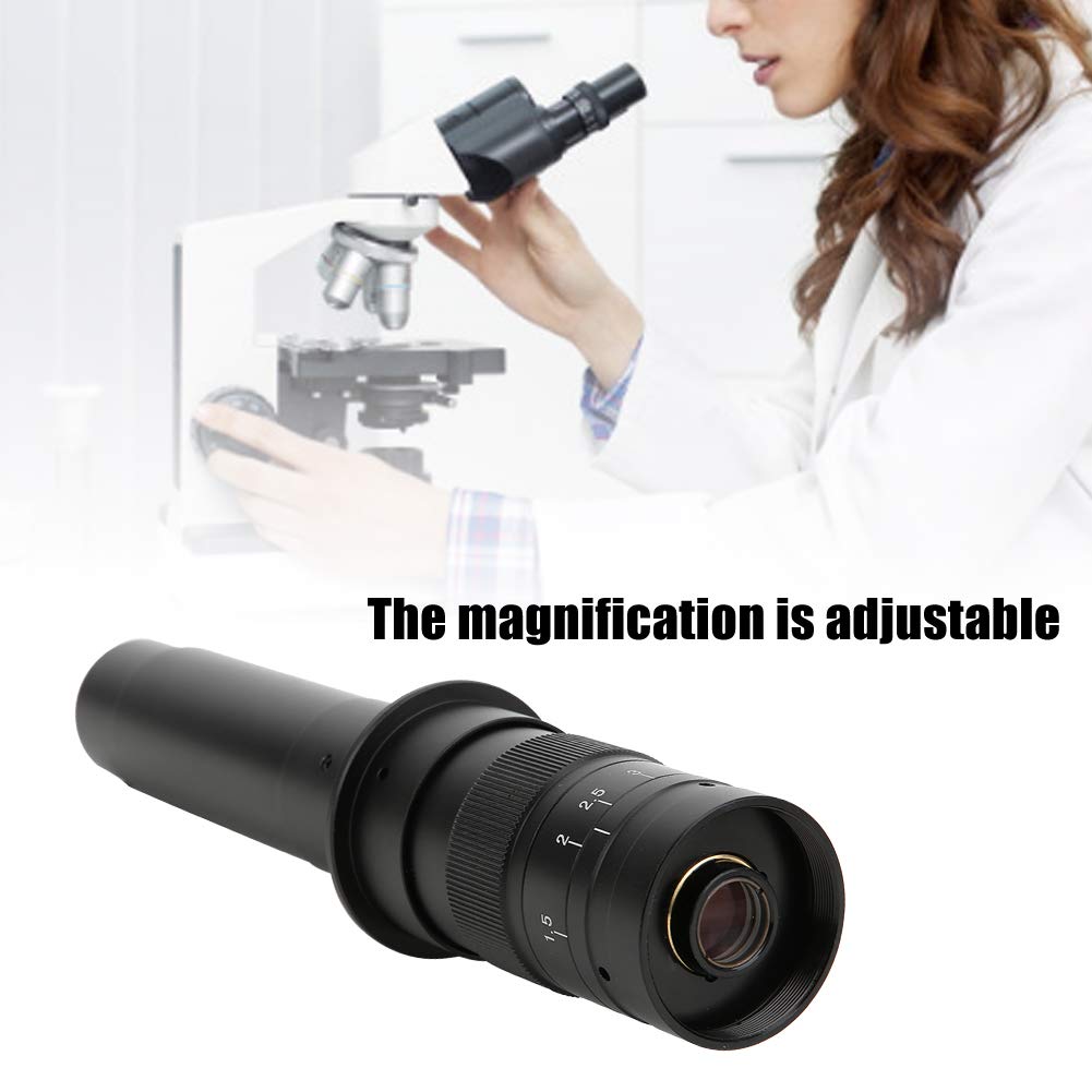 300X Adjustable Zoom C Mount Lens 0.7X-4.5X Magnification for Industrial Microscope Camera - High Precision Inspection & PCB Repair Tool for Electronics, Jewelry, and Watchmaking
