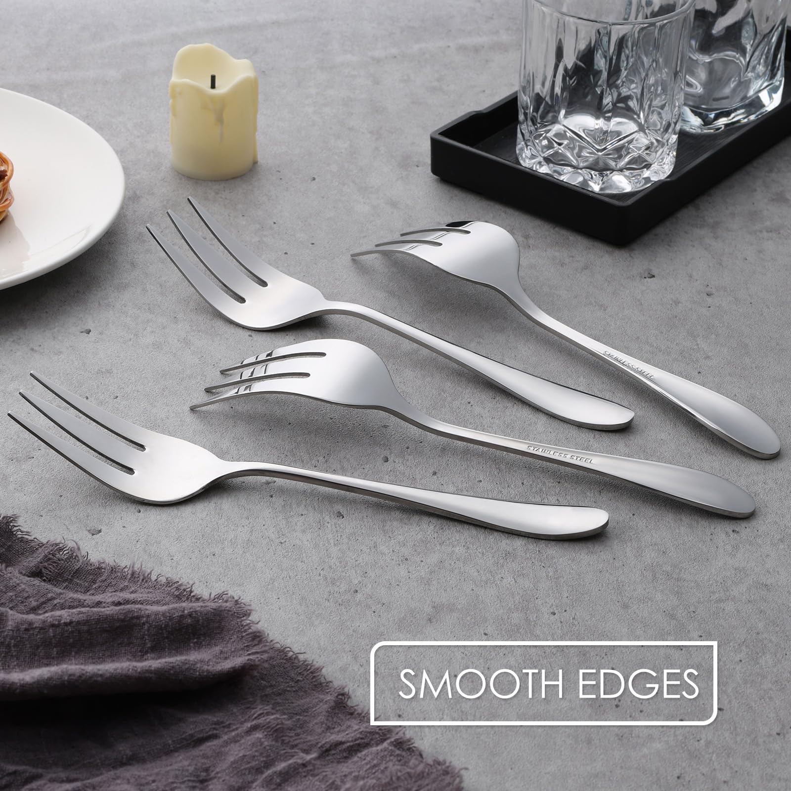 Premium Stainless Steel Serving Forks Set - 4-Piece Metal Hostess Utensils for Meat, Catering, Buffet, Party, Kitchen & Restaurant - Non-Toxic & Dishwasher Safe - Perfect for Dinner Parties, BBQ, Wedding Buffets & Professional Catering