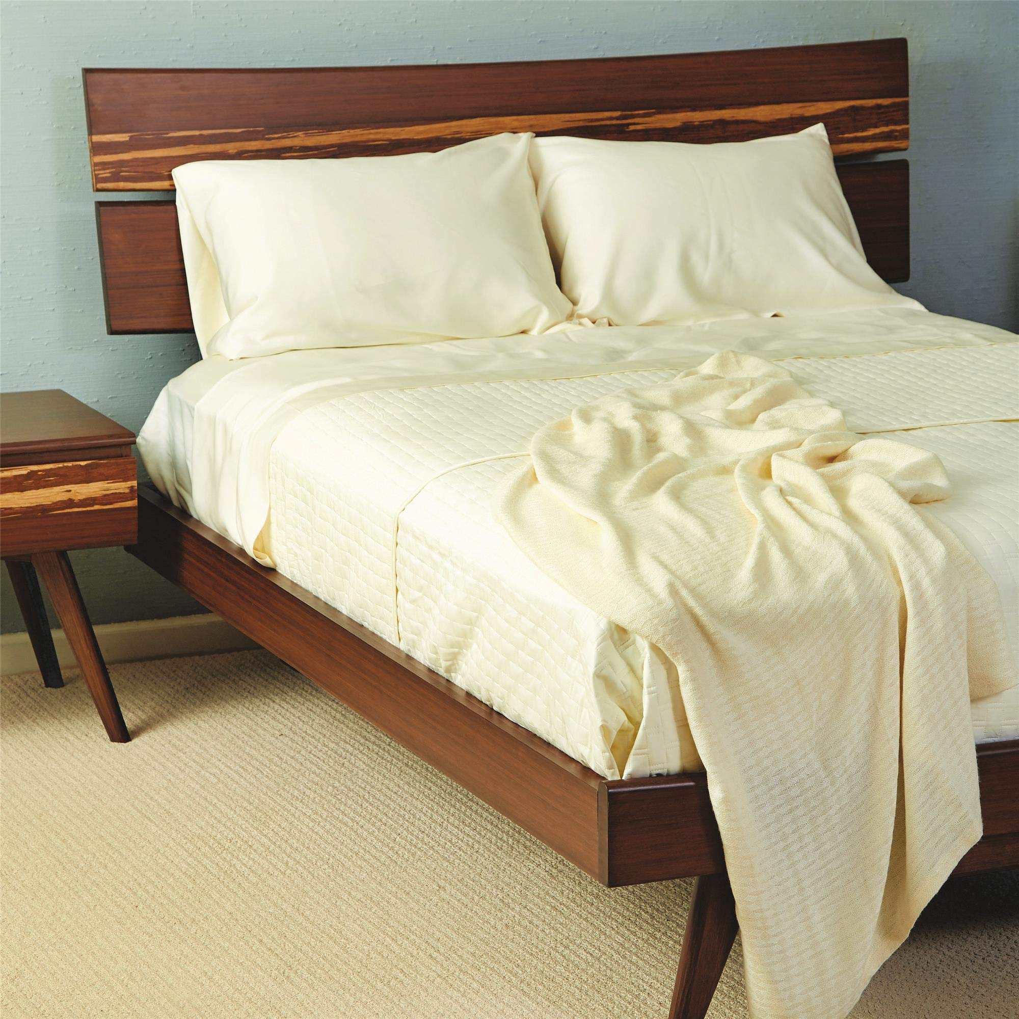 BedVoyage 100% Bamboo Viscose King Size Maternity Bed Sheets - Cooling, Soft & Comfortable Pregnancy Bedding Set in Ivory | Perfect for Expecting Mothers & Hot Sleepers
