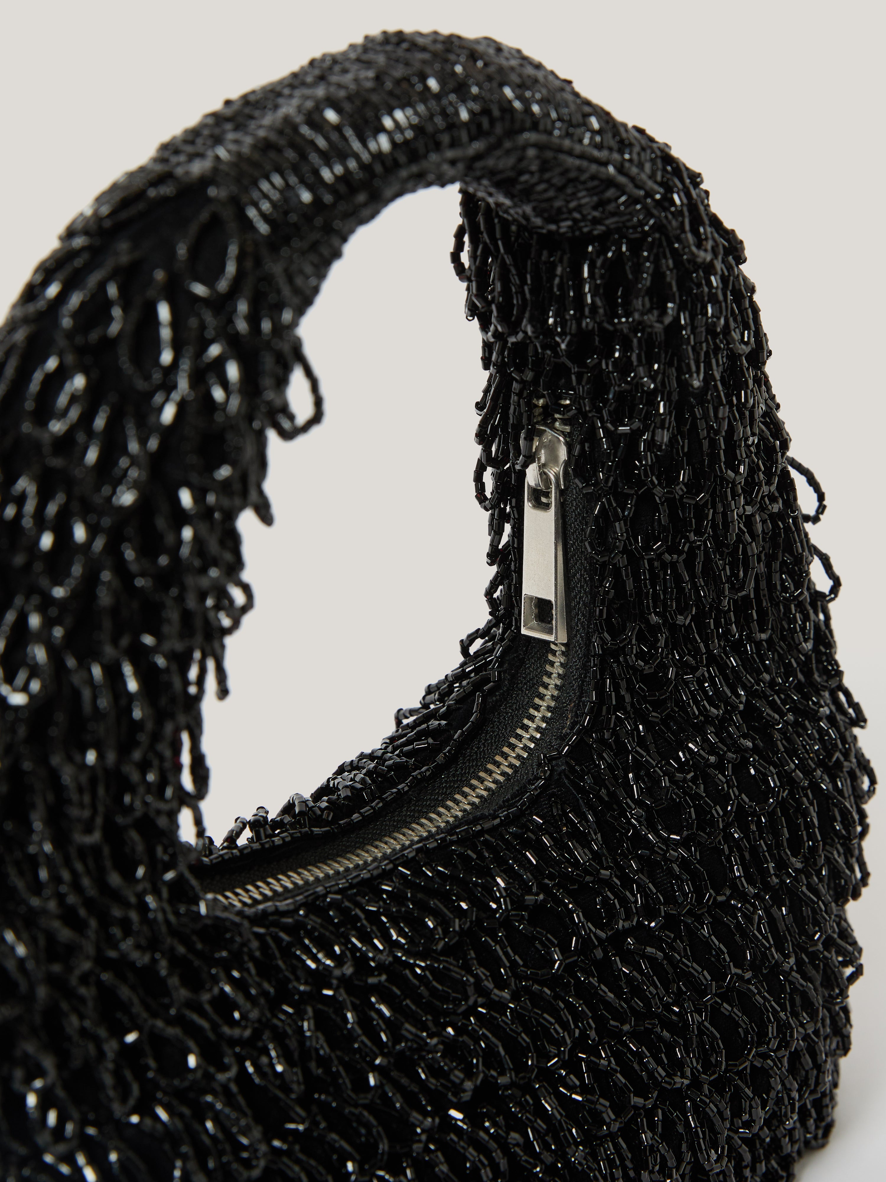 Mini Tay Beaded Bag for Women - Elegant Black Crossbody Purse with Pearl Accents | Perfect for Parties, Weddings & Evening Events