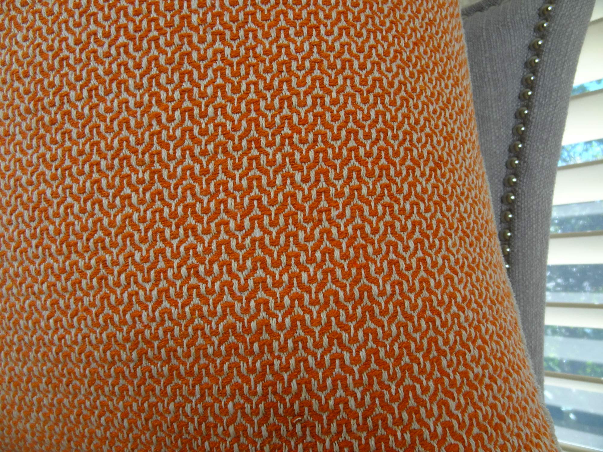 Luxury Handmade Kashmiri Oak Orange & Taupe Throw Pillow Covers - Boho Chic Home Decor for Sofa, Bedroom & Living Room