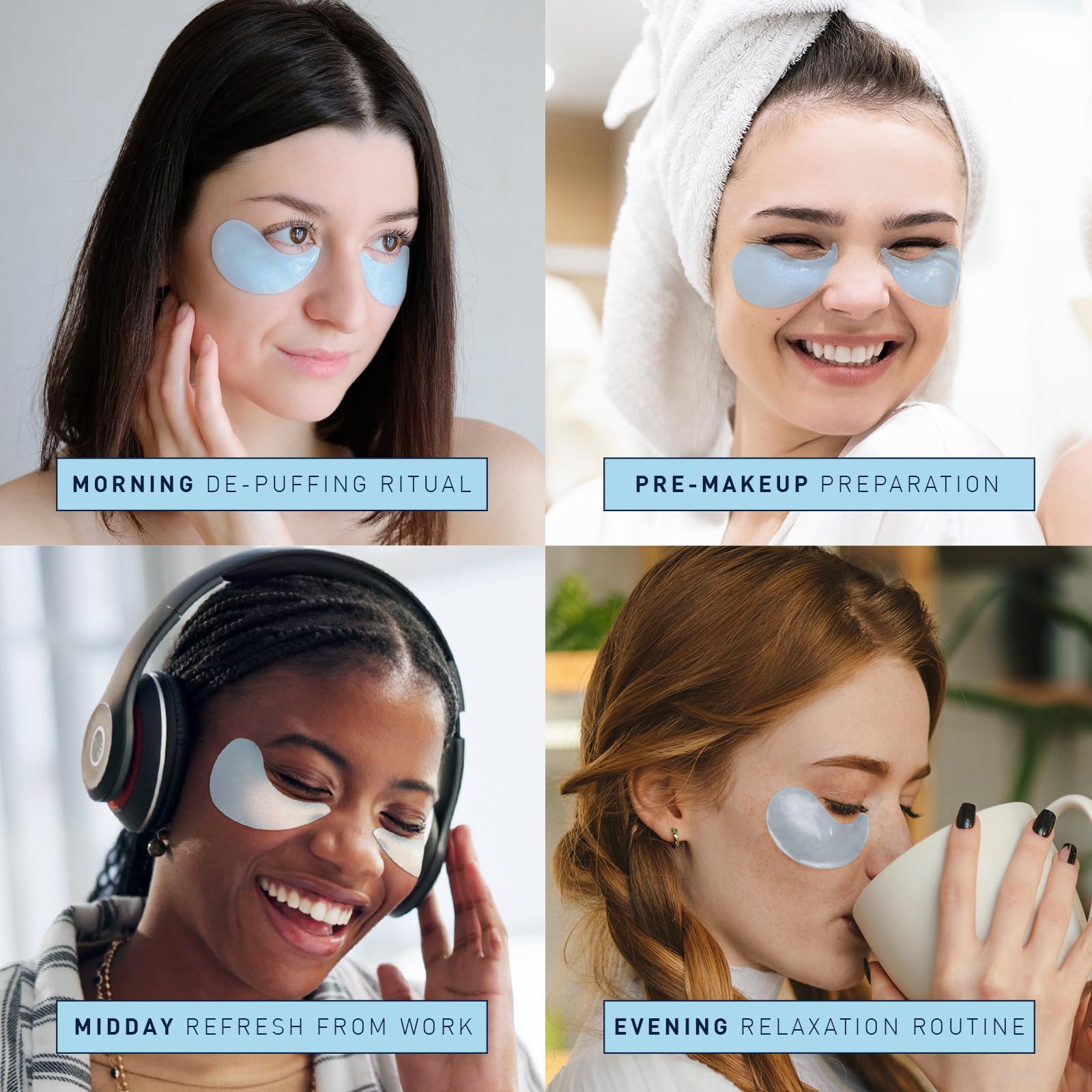 Enaskin Naturals Retinol Collagen Under Eye Patches - 30 Pairs Dark Circle Treatment for Wrinkles, Puffy Eyes & Bags - Anti-Aging Eye Gels Mask with Moisturizing Benefits - Perfect for Nighttime Skincare Routine & Travel Essentials (Blue)