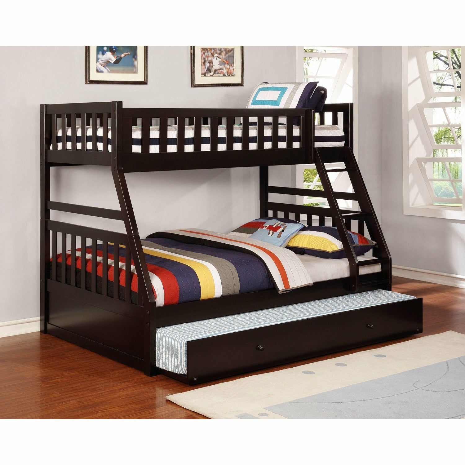 Caden Bunk Bed for Kids & Teens - Space-Saving Twin Over Twin Metal Bunk Bed with Ladder & Guardrails - Perfect for Small Bedrooms, Dorms & Sleepovers