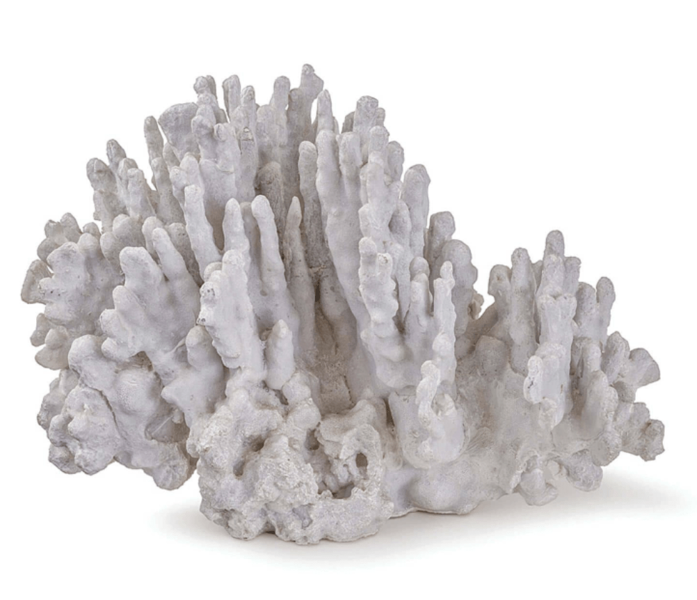 Large White Coral Art Piece - Elegant Home Decor for Living Room, Office & Beach House