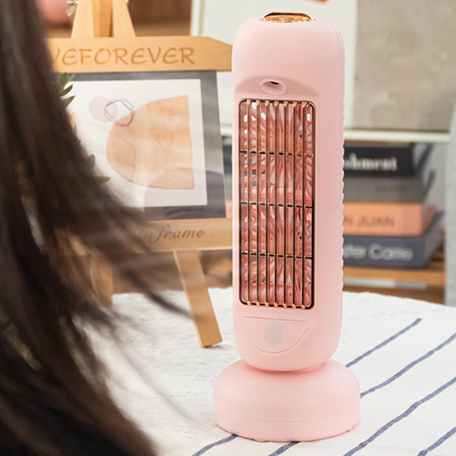 Wuztai Portable Air Conditioner - USB Personal Mini AC with 3-Speed Settings & Auto Head Shaking, Remote Control for Home, Office, Bedroom | Stay Cool Anywhere with Compact Cooling Solution
