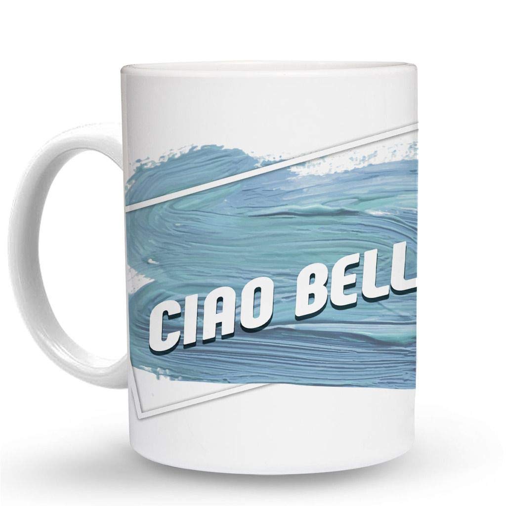Makoroni - CIAO BELLA - 11 Oz. Ceramic Coffee Mug with Handle, Italian-Inspired Design for Espresso, Latte & Tea - Perfect for Home, Office & Gifts