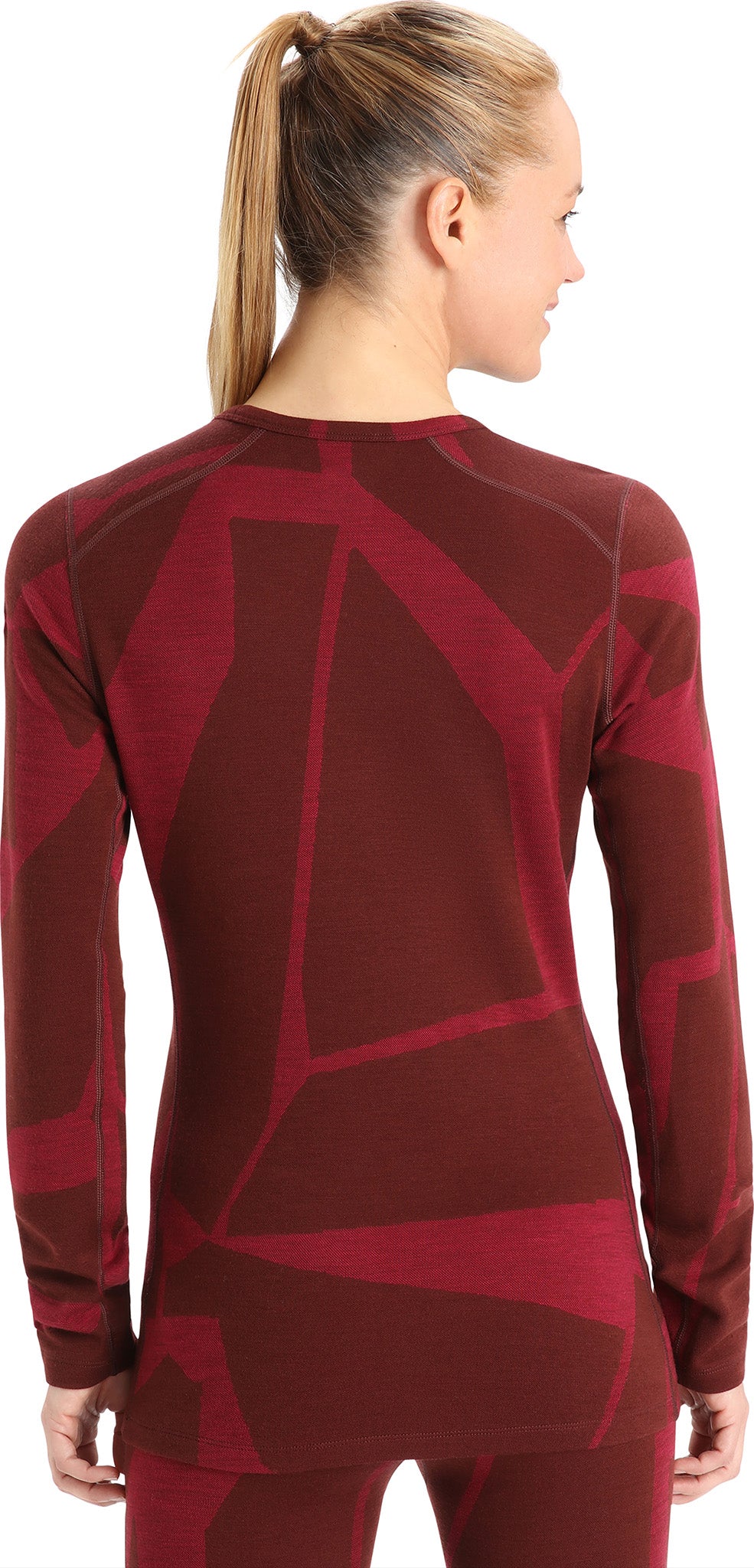 250 Vertex Fractured Landscapes Women's Long Sleeve Crewneck Base Layer - Thermal Underwear for Hiking, Skiing & Outdoor Activities
