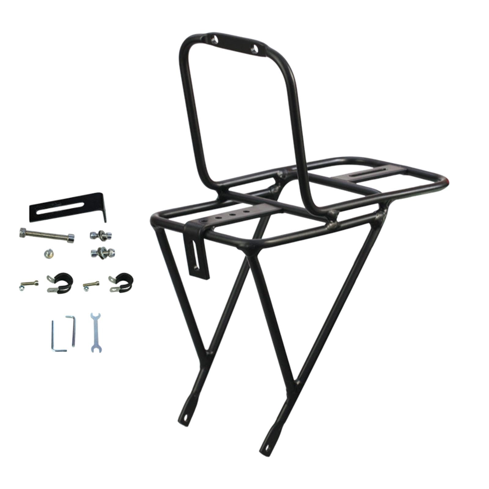 Lightweight Metal Bike Front Carrier Rack with Cargo Pannier Bag - Durable Bicycle Luggage Shelf for Cycling, Commuting & Outdoor Adventures