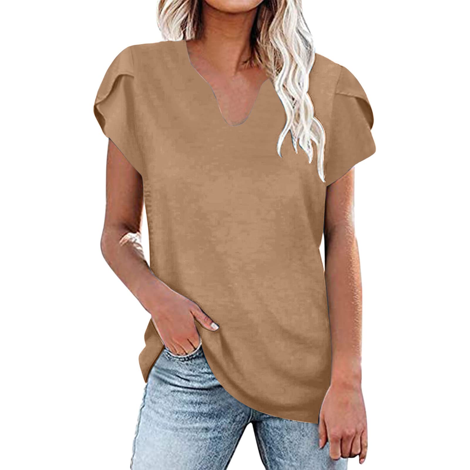 Women's V-Neck Short Sleeve T-Shirts - Soft Casual Summer Tops for Everyday Wear | Perfect for Work, Weekend Outings & Travel