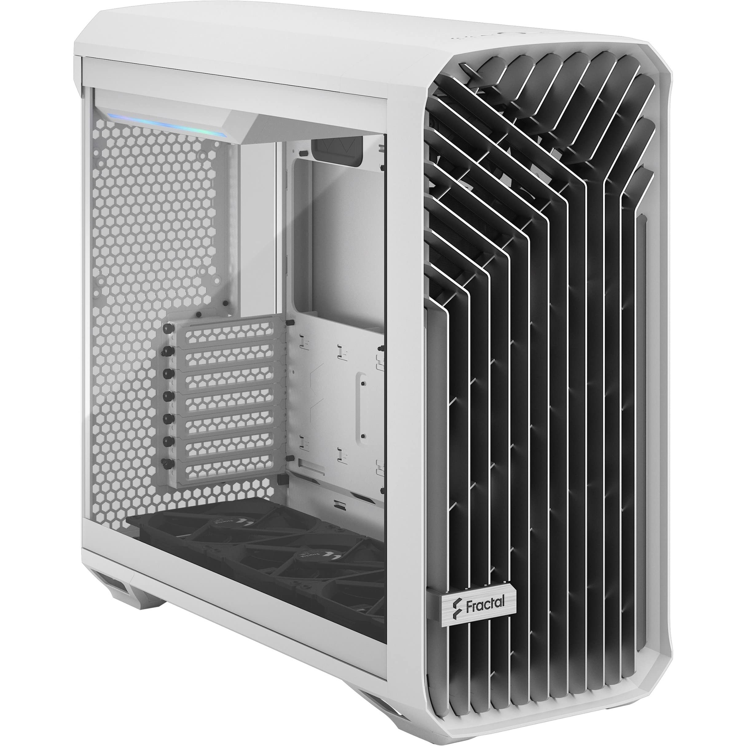 Fractal Design Torrent White E-ATX High Airflow PC Case with Tempered Glass Window - Mid Tower Gaming Computer Case for High-Performance Builds & RGB Setup