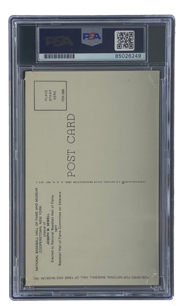 Joe Sewell Autographed 4x6 Cleveland Hall of Fame Plaque Card with PSA/DNA Certification #85026249 - Perfect for Baseball Memorabilia Collectors & Sports Fans Display