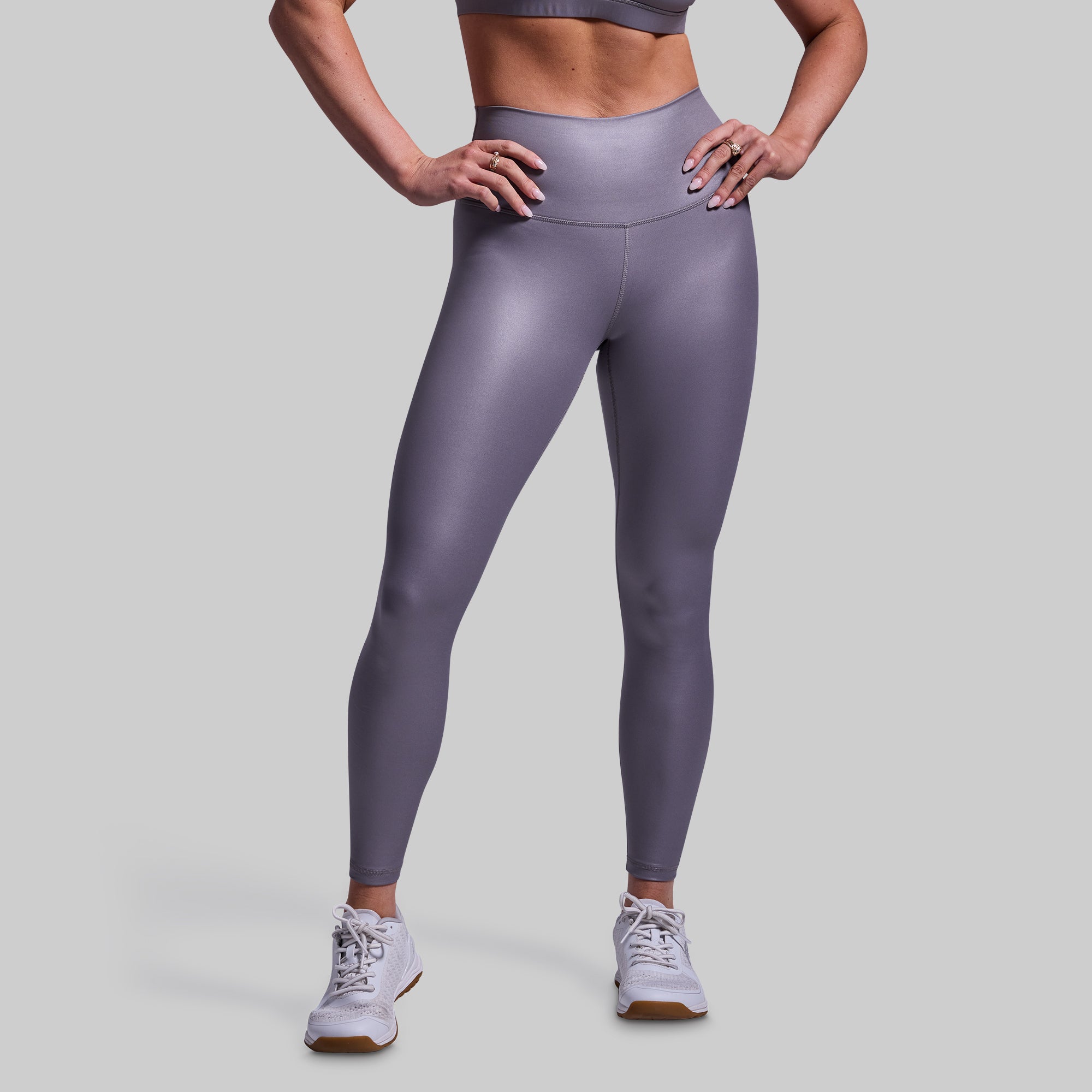 Fierce High-Waisted Yoga Leggings (Steel Melt Color) - Women's Workout Tights for Gym, Running & Lounge Wear